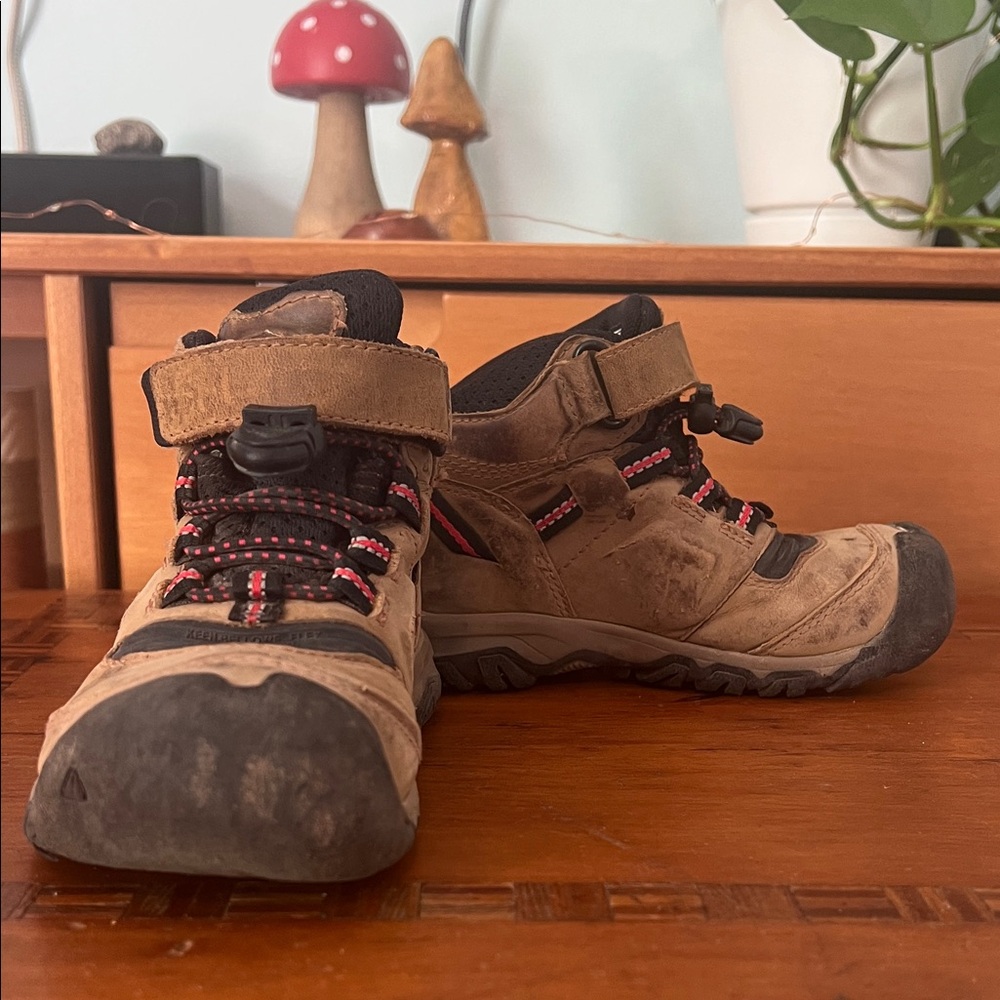 Keen Ridge Flex Waterproof Hiking Boot Kids' Tan and Black Size 10 - Picture 6 of 12